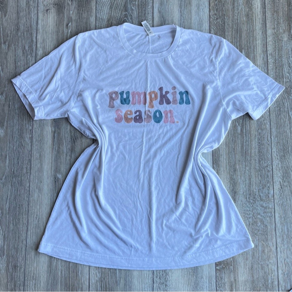 Pumpkin Season Graphic Tee T-shirt Size XL Bella Canvas Short Sleeve
